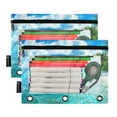 thumbnail image 2 of Beach and Blue Sea 2 Pack Pencil Pouch for 3 Ring Binder Smooth Zipper Folders with Pockets Clear Window Pencil Case, 2 of 6