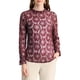 thumbnail image 1 of INSPIRAR CHIC Blusa de Encaje de Ganchillo para Mujeres con Cuello de Volantes Floral Transparente S Roja, 1 of 7