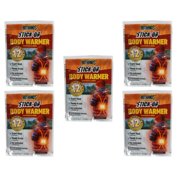 HotHands Supersize Body Warmer with Adhesive Up to 12 Hours of Heat Pack of 5