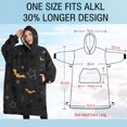 thumbnail image 4 of Oversized Wearable Blanket Hoodie,Halloween Bats and Stars Pattern Sherpa Blanket Hoodie with Super Pockets,Super Warm Fuzzy Pullover for Women & Men, 4 of 6