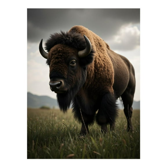 Diamond Art Kit for Adults, Bison Grazing In Open Field Diamond Painting for Adults Beginners, 5D DIY Diamond Art Painting Kits, Colorful Diamond Painting Craft for Home Decor 12x16