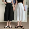 thumbnail image 2 of PIKADINGNIS Summer Casual A-line Skirts for Women Vintage Solid Color High Waist Skirts Woman Korean Fashion Student Skirt 4XL, 2 of 6