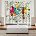 thumbnail image 2 of Ambesonne Music Kitchen Curtains, Pop Art Doodle Style Art, 55"x45", Multicolor, 2 of 3