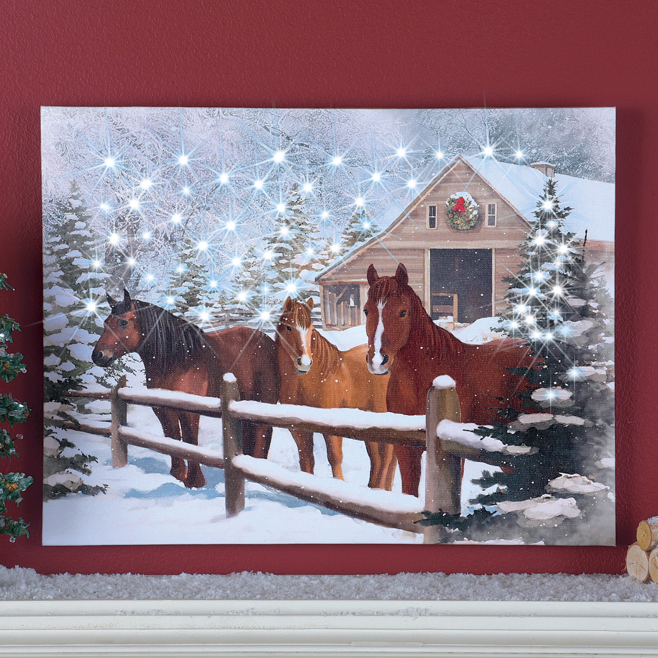 LOVELY HORSES NATURE WINTER SCENERY-Print Home Decor Wall Art choose your size 