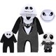 thumbnail image 2 of Pelele de Halloween para bebés y niños, ropa para recién nacidos, pelele infantil con patrón de murciélago a rayas, mono con capucha, disfraz de Jack Scare de Nochebuena, 2 of 5