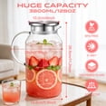 thumbnail image 5 of 1 Gallon Glass Pitcher with Lid and Handle, 128 oz Glass Water Pitcher for Fridge, Glass Carafefor Iced Tea Pitcher Coffee, Juice and Homemade Beverage, 5 of 9