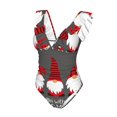 thumbnail image 4 of Yiaed Chillin with My Gonme Print Women's Ruffled One Piece Swimsuit V Neck Swimwear Slimming Monokini for Woman-XX-Large, 4 of 8