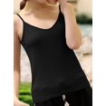 thumbnail image 6 of Women'S Cotton Tops: Spaghetti Strap, Knitted Tanks, Casual Slim Fit Sleeveless Camisole Black 4XL, 6 of 8