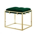thumbnail image 3 of Posh Living Markus Modern Tufted Velvet Ottoman in Green/Gold, 3 of 8