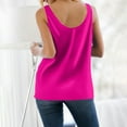 thumbnail image 4 of Satin Sleeveless Top, Round Neck Loose Vest, Blended Fabric, Casual Daily Wear, Pink M, Size S-XXL, 4 of 6