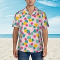 thumbnail image 4 of Daiia Pineapple And Leaves Hawaiian Shirt for Men Gentle Cotton Regular Short Sleeve Casual-Medium, 4 of 9