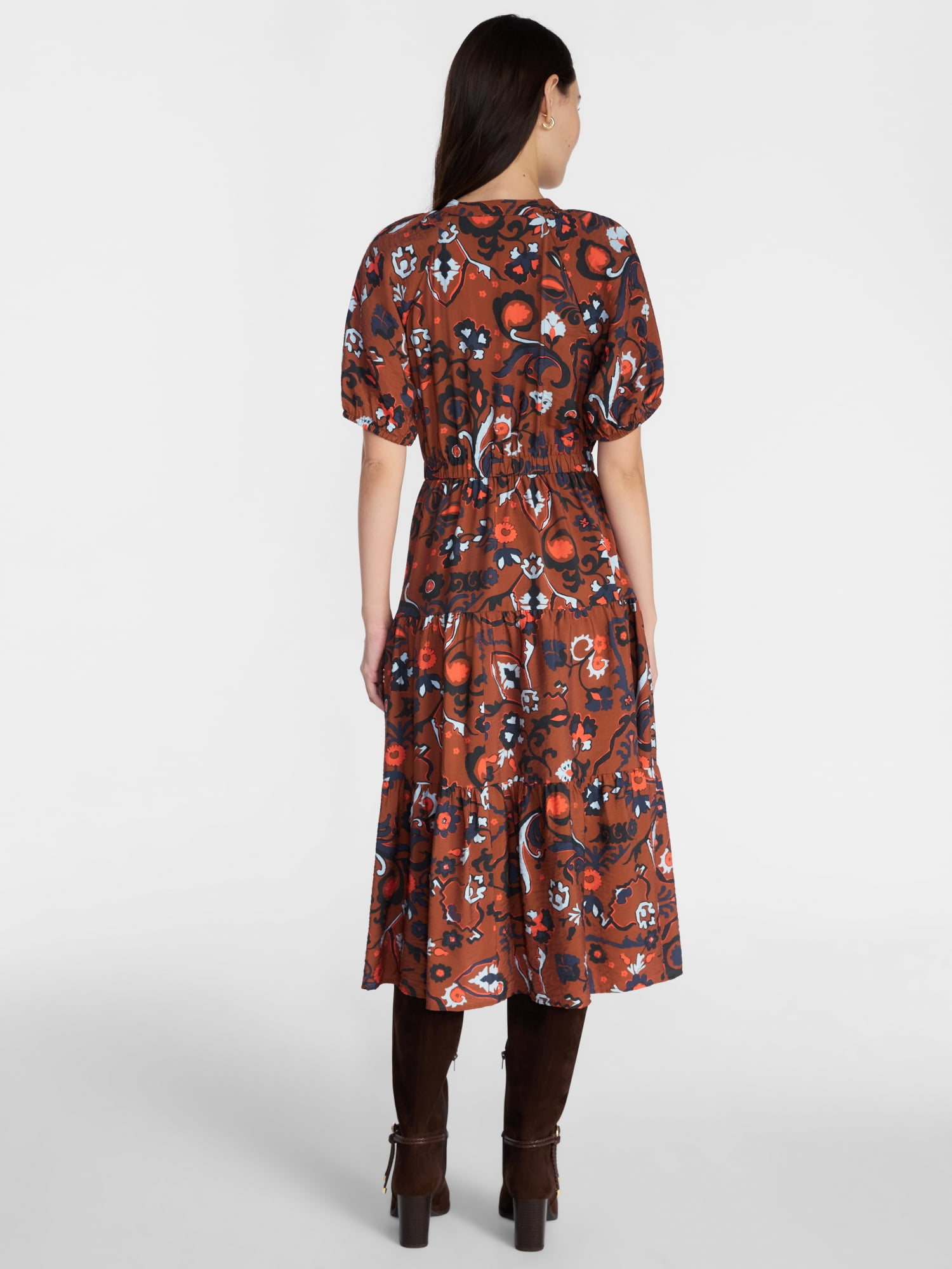 Scenario Women's Open Neck Midi Dress, Sizes XS-XXXL