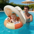 thumbnail image 2 of UPF50+ Sun Protection Baby Float With Canopy, Soft Fabric Covered Foldable Baby Pool Float With Canopy and Safety Seat for Baby Swimming Pool Play, 2 of 9