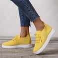 thumbnail image 2 of JINMGG Sneakers for Women Plus Clearance Women Lace Up Sneakers Color Solid Color Shoes Plus Size Fashion Sports Casual Shoes Yellow 35, 2 of 4