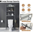 thumbnail image 7 of Spaco Over-The-Toilet Storage Shelf Space Saving Metal Bathroom Organizer Hooks-Gray, Bathroom Cabinet, 7 of 7
