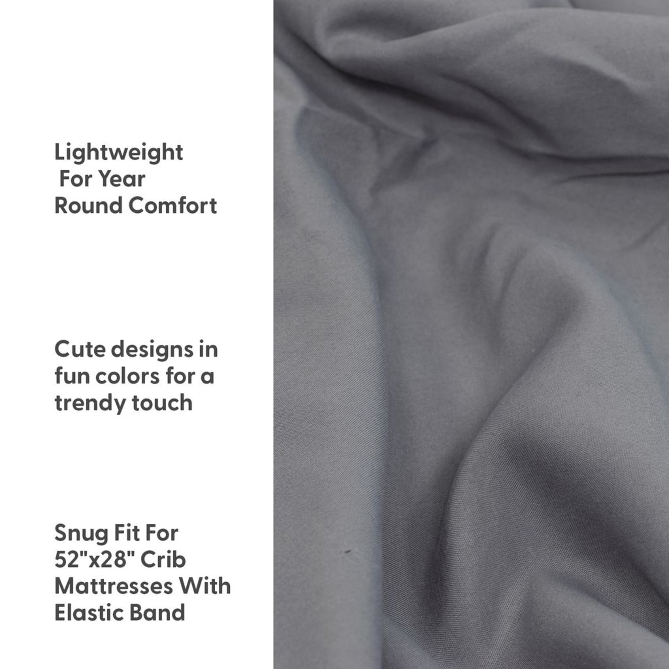 The Peanutshell Gray Celestial Galaxy Microfiber Sheet Sets, Crib, Washable (4 Pieces )