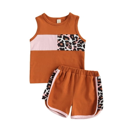 

2Pc Toddler Baby Girl Summer Patchwork Outfits Sleeveless T-Shirt Tank Top Shorts Tracksuit Floral Clothing Set 4-5 Years