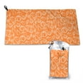 thumbnail image 1 of YFYANG Adult Microfiber Portable Travel Towel, Orange Fruit Texture Quick Dry Towel with Hiking Buckle PVC Pouch, 16" x 31.5", 1 of 6