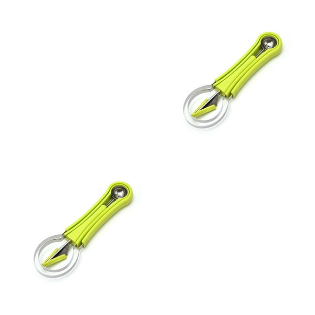 Advancent Cuchara para frutas 3 en 1, cocina DIY, sandía, Baller, helado, pulpa multifuncional, cuchara separadora, excavación verde Verde 2Conjunto