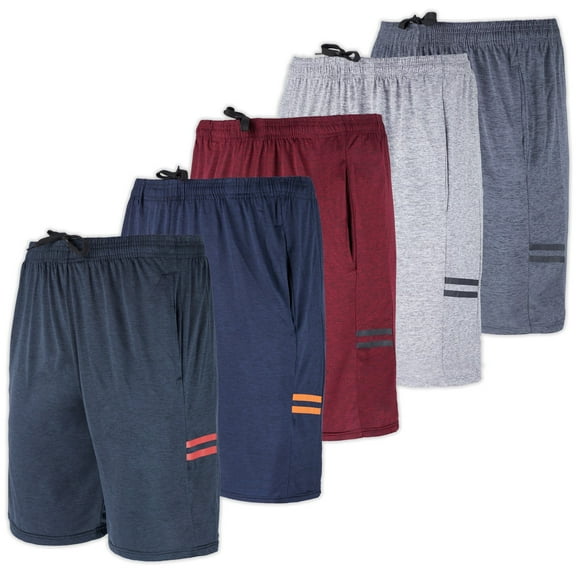 Real Essentials 5 Pack: Men's Dry-Fit Sweat Resistant Active Athletic Performance