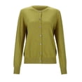 thumbnail image 4 of Cardigan en Tricot pour Femmes à Col Rond, Manches Longues, Couleur Unie, Veste pour l'Automne et le Printemps, 4 of 8