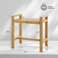 thumbnail image 3 of Gymax Teak Wood Shower Bench Solid Wood Stool for Inside Shower Shaving Legs Natural, 3 of 10