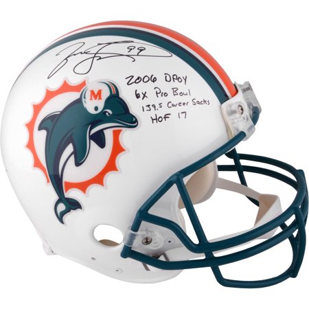 Jason Taylor Miami Dolphins Autographed Riddell Throwback 1997-2012 Authentic Helmet with Multiple Career Inscriptions - Limited Edition of 17 - Fanatics Authentic Certified