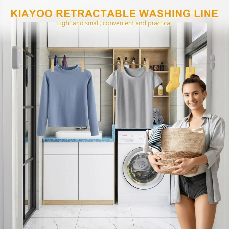 Lsvgoe Retractable Washing Line Indoor Outdoor,SUS304 Stainless