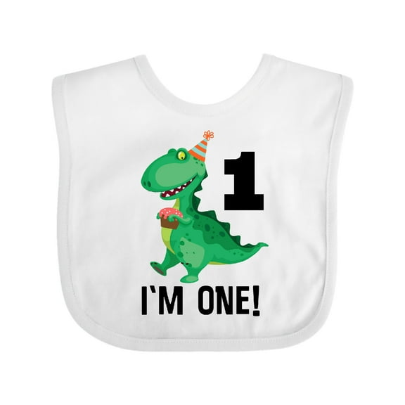 Inktastic 1st Birthday Dinosaur 1 Year Old Boy Boys Baby Bib