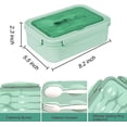 thumbnail image 4 of Loncheras, cajas bento, loncheras a prueba de fugas para niños y adultos, loncheras bento con 3 compartimentos y cubiertos, 4 of 5