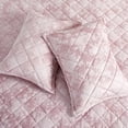 thumbnail image 5 of IR Imperial Rooms 3-Piece Velvet Bedspread Set, Floral Ultrasonic Embossed Quilt, Queen, Pink (Pack of 2), 5 of 9