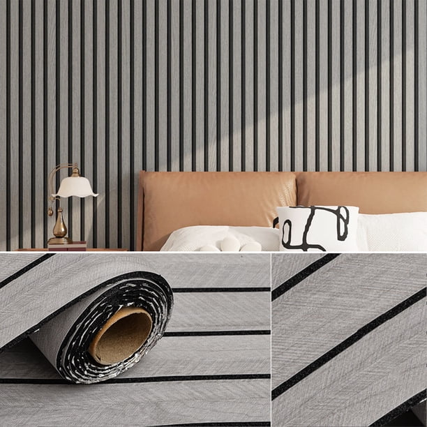 Wallpaper TV Background Wall Grille Sticker 40 x 300 cm PVC Roll, Waterproof Thickened Shading Decorative Wall Panel, SelfPeel and Stick Decor
