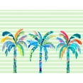 thumbnail image 2 of DeRice, Julie 24x19 Gold Ornate Wood Framed with Double Matting Museum Art Print Titled - Funky Palm Trees, 2 of 4
