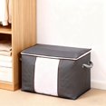 thumbnail image 4 of Large Capacity Storage For Clothes Duvets And Blankets Zippered Design With Transparent Window Fabric Closet Storage Linen Storage Baby Clothes Organizer for Closet Storage Cubes Organizer, 4 of 4