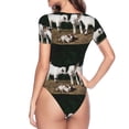 thumbnail image 4 of Balery Women'Scute Goat Baby Crew Neck Round Neck Short Sleeves Slim Fit Casual Basic Extender Bodysuit Daily Jumpsuit T Shirts-Large, 4 of 9