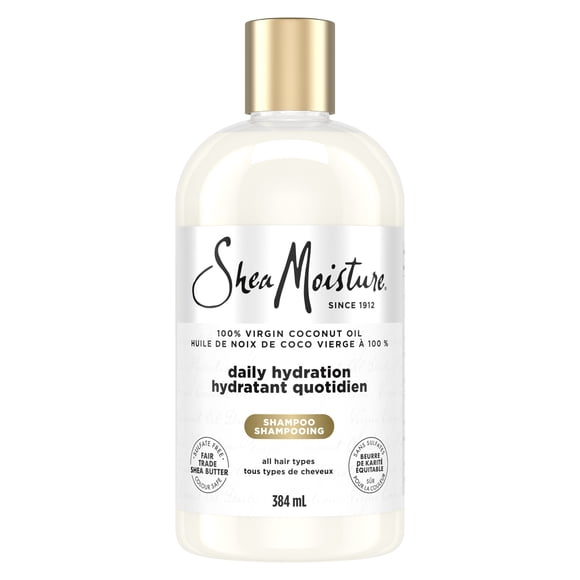 SheaMoisture 100% Virgin Coconut Oil Daily Hydration Shampoo Gently Cleanses and Rehydrates Hair, with Fair Trade Shea Butter For More Moisture
