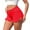 Red, variant on Conairie Women Black Jean Shorts Slim Frayed Raw Hem Elastic High Waisted Denim Shorts Summer Distressed Trousers with Pockets L