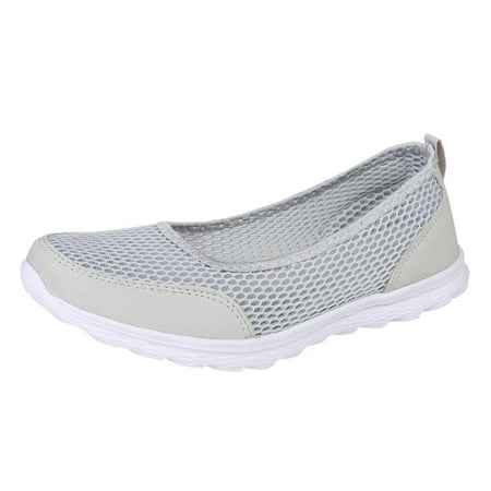 

Mesh Slope heel Sneakers for Women Breathable Lace Up Shoes Flats Casual Shoes Unisex Lightweight Work Shoes Sporty Breathable Slip Work Trainers Grey
