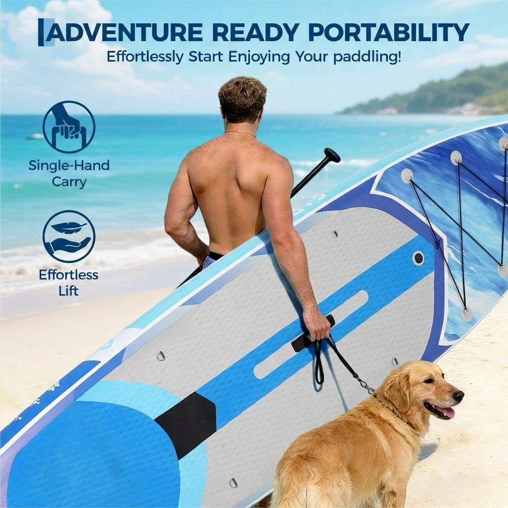 Inflatable Stand Up Paddle Board with Premium SUP Accessories ,11 Inch Inflatable Ultra-Light Paddle Board with Wide Stable Structure  for Adults & Youth of All Skill Levels,450LB Capacity