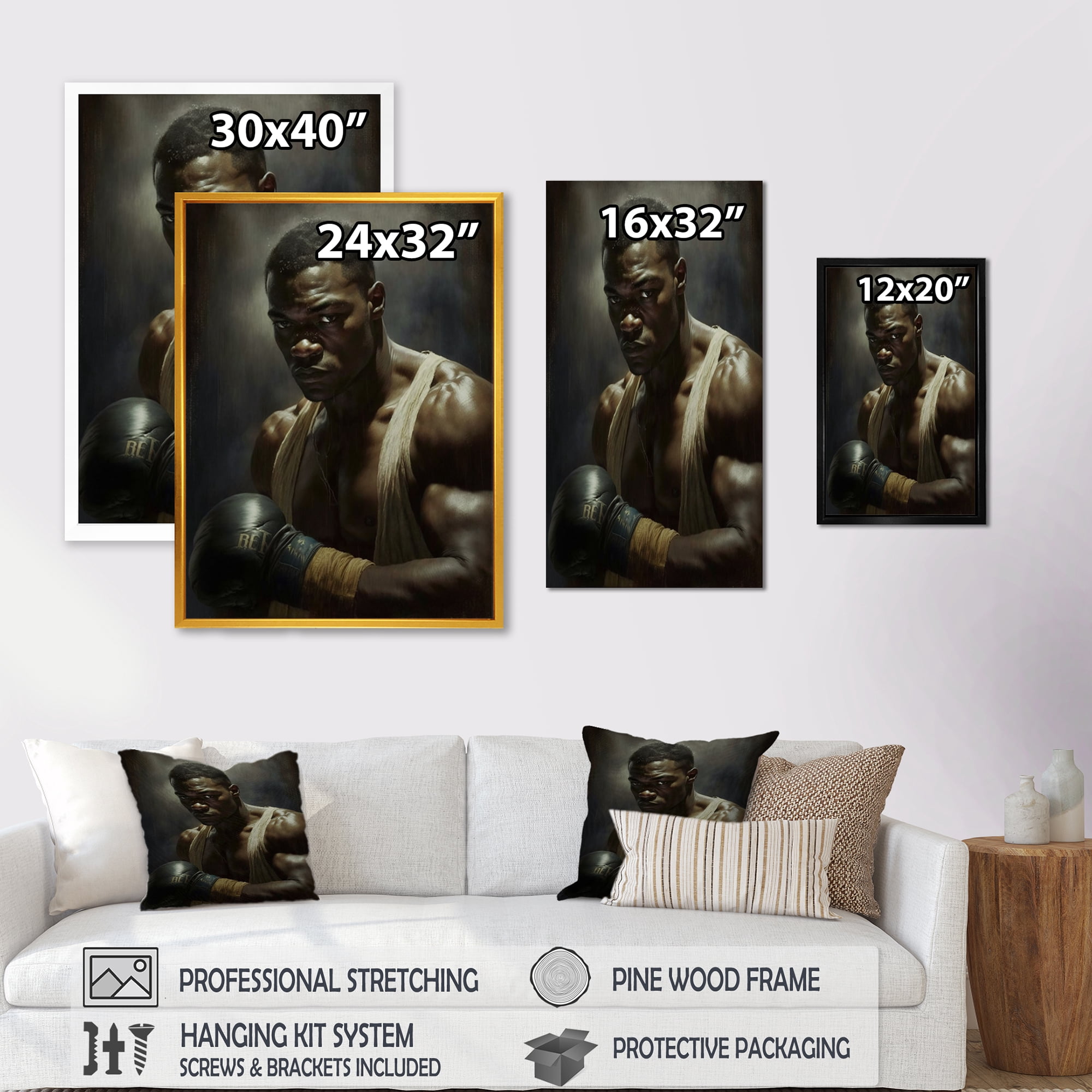 Designart Wrestling Man Canvas Wall Art