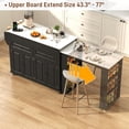 thumbnail image 4 of ANPOO Large Kitchen Island with Extendable Dining Table and Power Outlet, Rolling Kitchen Island Cart on Wheels with 2 Storage Cabinets & 2 Drawers & 3 Spice Racks, Island Table for Kitchen, 4 of 9