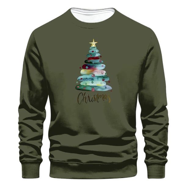 Sudaderas sin capucha para hombre, estilo casual, a la moda, con cuello redondo, estampado, de manga larga, blusas de manga larga y cuello redondo, blusas de poliéster para hombre