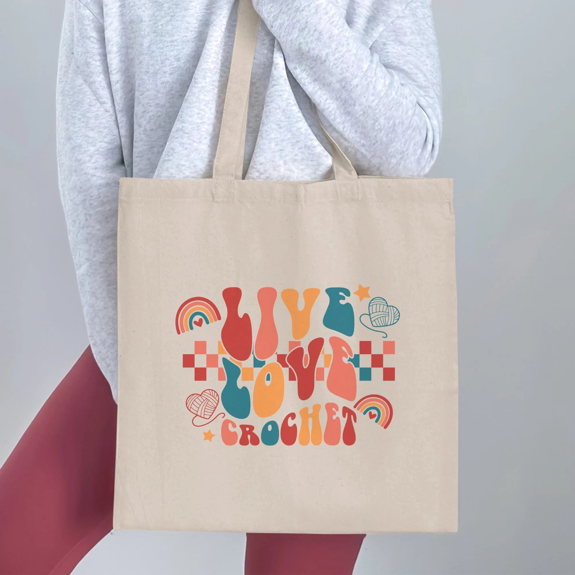 Crocheter Gift, Crocheting Yarn Tote Bag, Project Bag, Gift for Crocheter, Hobby Craft Bag