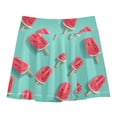 thumbnail image 2 of Girls' Skorts Elastic Waist Skorts with Inner Shorts Athletic Workout Shorts Skirts Watermelon Popsicle Pattern X-Small, 2 of 9