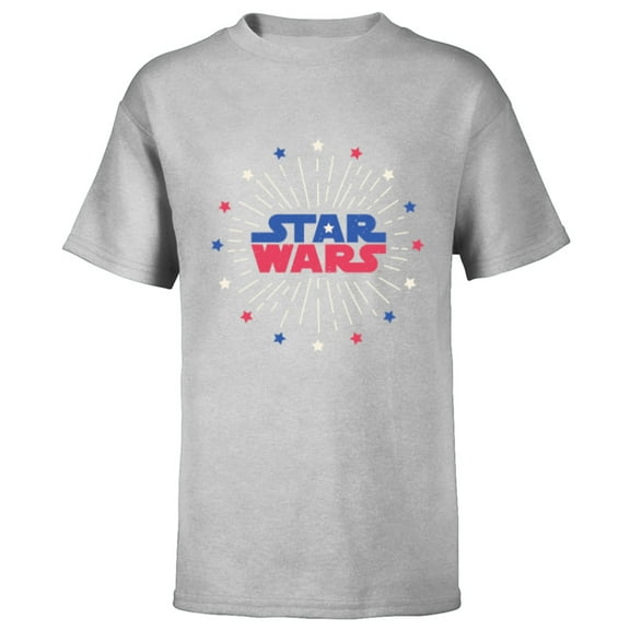 Star Wars Logo Fireworks Logo July 4th - Short Sleeve T-Shirt for Kids - Customized-Athletic Heather