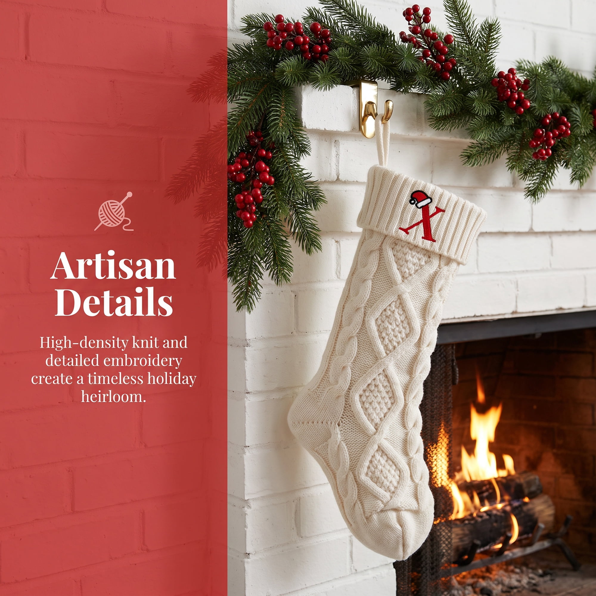 Unique Bargains Canine Bone Christmas Stocking Luxury Puppy Holiday Keepsake Sack Letter X 17"