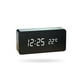 thumbnail image 2 of Billuyoard Despertador LED Dormitorio digital Escritorio Control de voz Relojes de tiempo Decoración Dígito blanco Medidor de temperatura Termómetro Decoración del hogar Madera negra Billuyoard HA047832-01B, 2 of 6