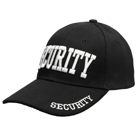 1-Pack Security Guard Baseball Cap Embroidery Front, Bill & Back - Adjustable Size - (White)