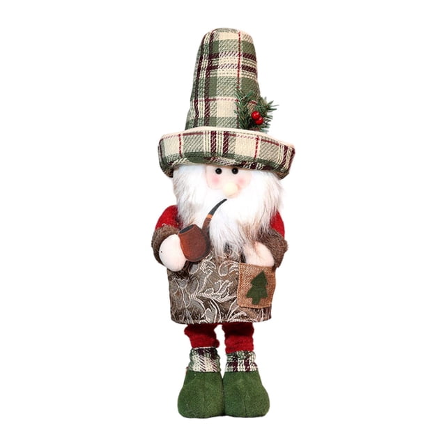 Muñeca navideña con patas retráctiles, juguete con personaje navideño, decoración navideña, figura de acción retráctil con patas extensibles para mesa Papá Noel S