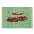 thumbnail image 2 of Vintage Cutting Board, Groovy Retro Drumming Poster Design Percussion Rock Music Instrument Play Vibe Hit, Decorative Tempered Glass Cutting and Serving Board, Large Size, Red Yellow, by Ambesonne, 2 of 5